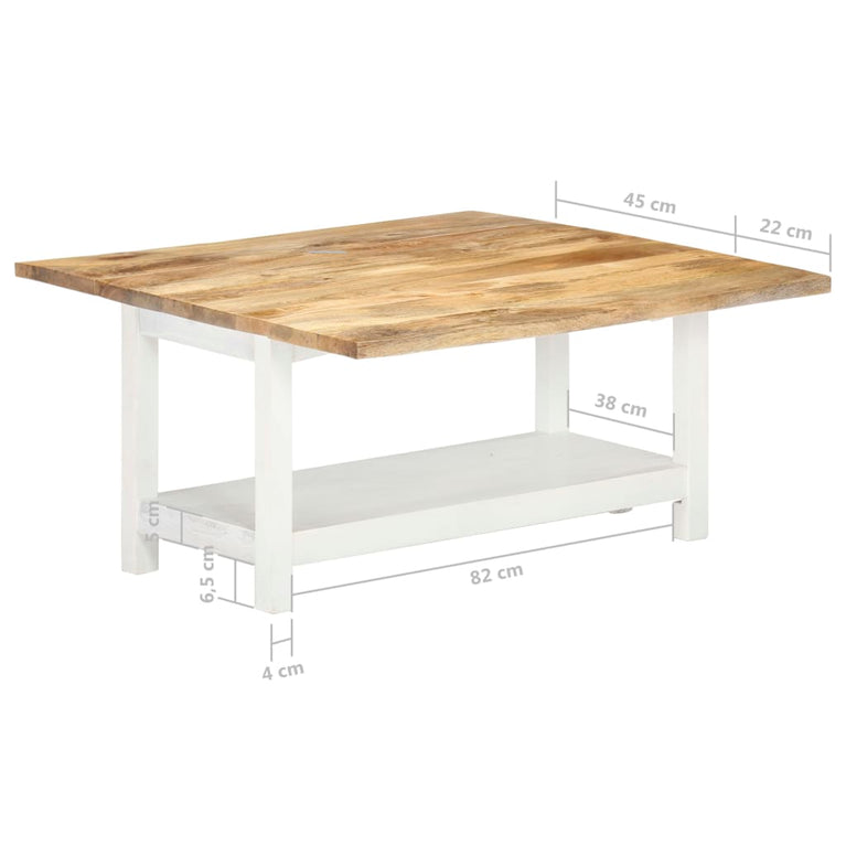 Salontafel verlengbaar 90x(45-90)x45 cm massief mangohout wit MeubelReus