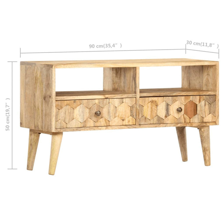 Tv-meubel 90x30x50 cm massief mangohout MeubelReus