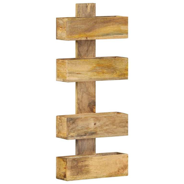 Tijdschriftenwandrek 30x11x72 cm massief mangohout MeubelReus