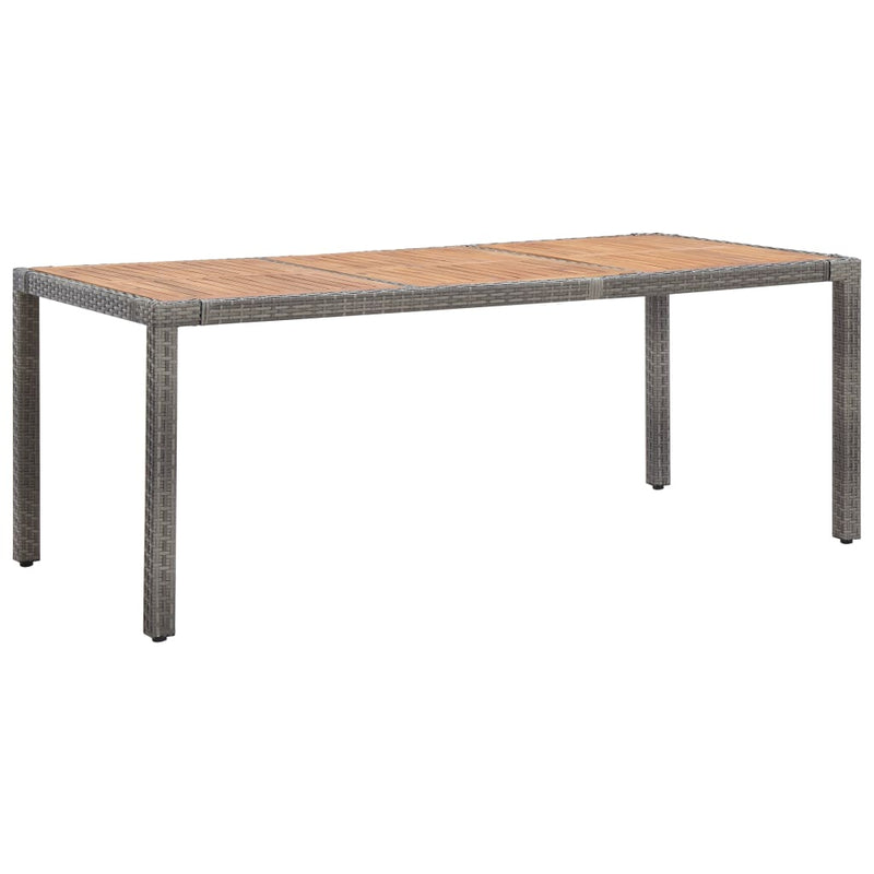 Tuintafel 190x90x75 cm poly rattan en massief acaciahout grijs MeubelReus