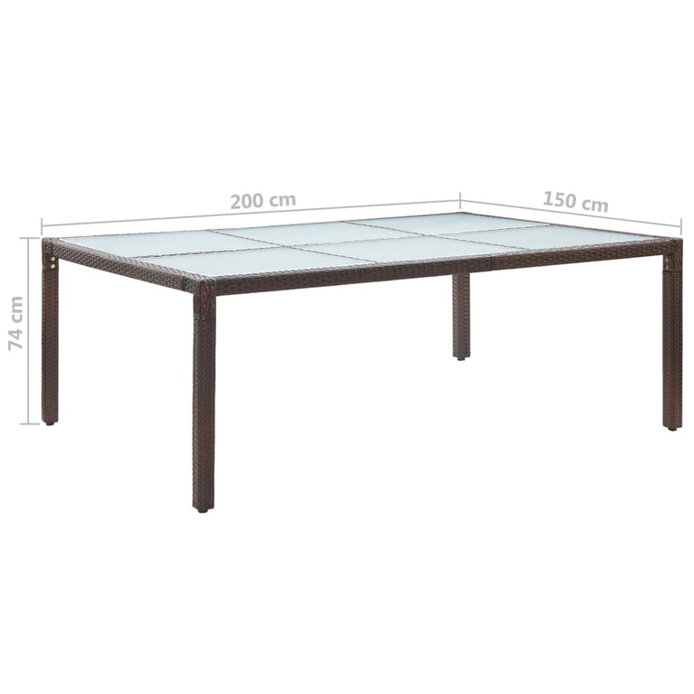 Tuintafel 200x150x74 cm poly rattan bruin MeubelReus
