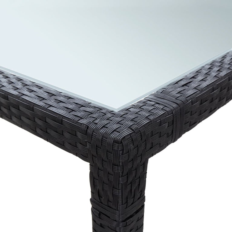 Tuintafel 200x200x74 cm poly rattan zwart MeubelReus