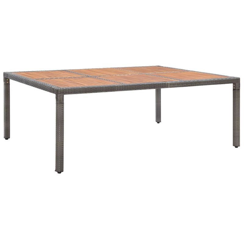Tuintafel 200x150x74 cm poly rattan en massief acaciahout grijs MeubelReus