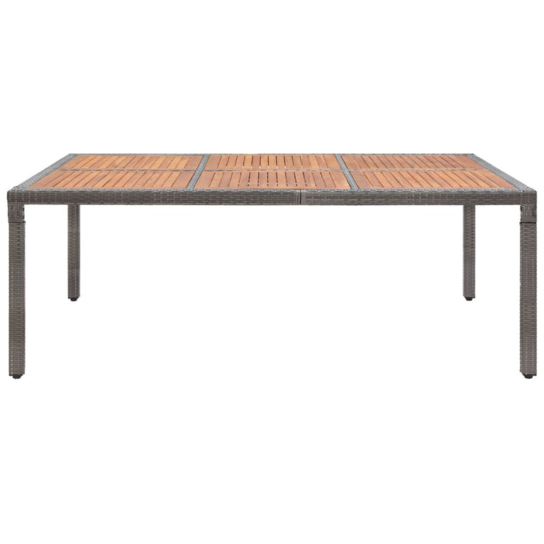Tuintafel 200x150x74 cm poly rattan en massief acaciahout grijs MeubelReus