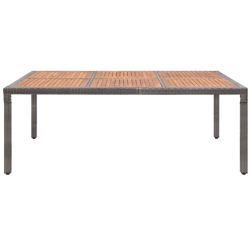 Tuintafel 200x150x74 cm poly rattan en massief acaciahout grijs MeubelReus