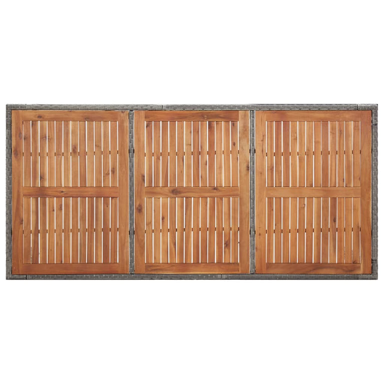 Tuintafel 200x150x74 cm poly rattan en massief acaciahout grijs MeubelReus