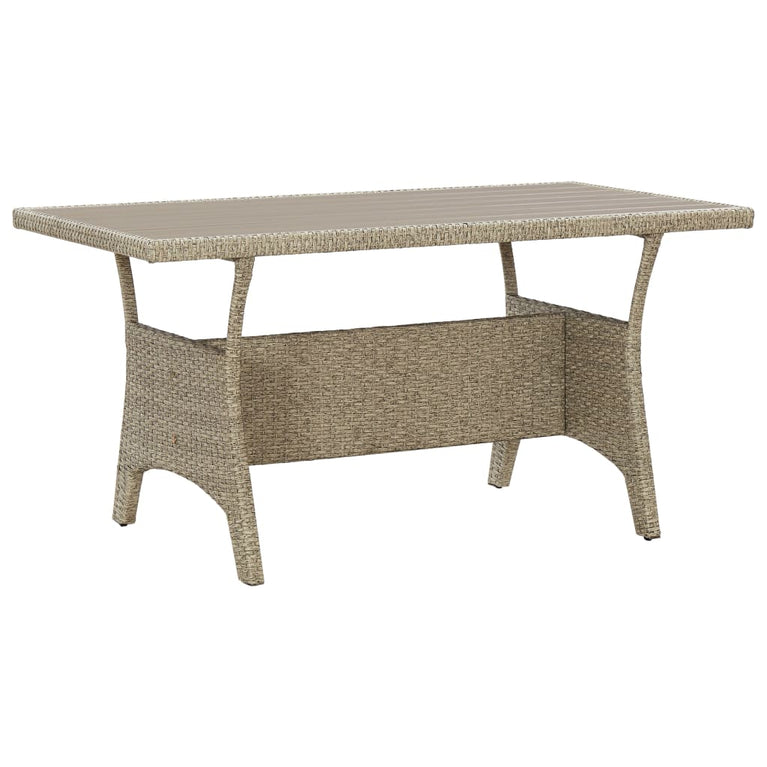 Tuintafel 130x70x66 cm poly rattan grijs MeubelReus