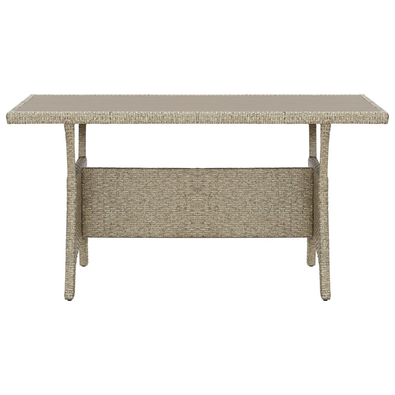 Tuintafel 130x70x66 cm poly rattan grijs MeubelReus