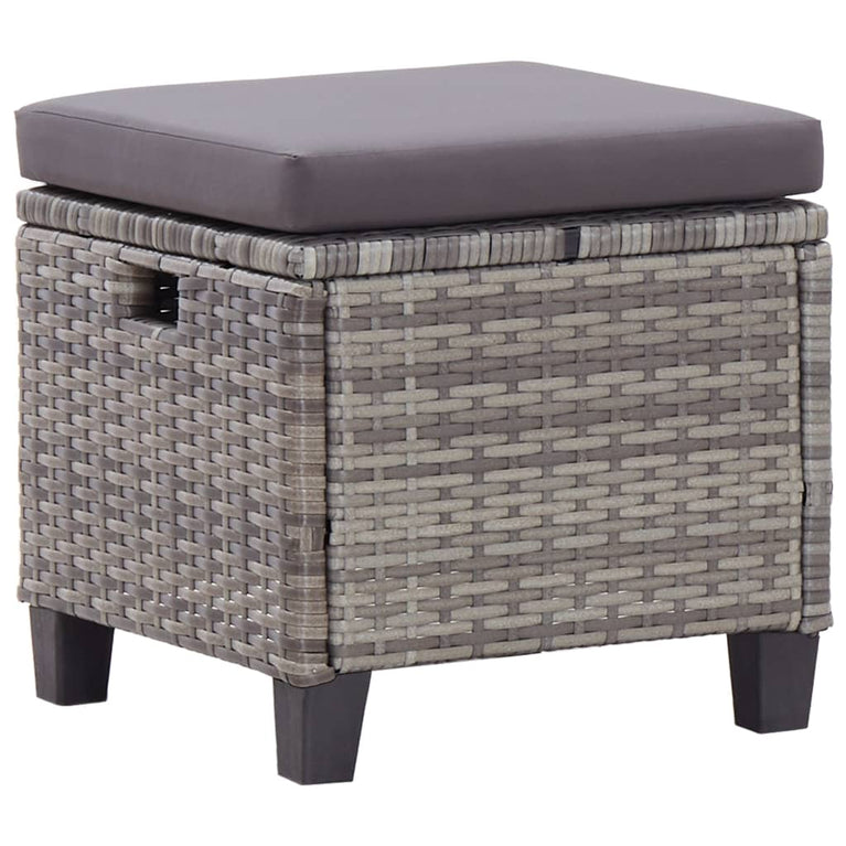 6-delige Loungeset met kussens poly rattan donkergrijs MeubelReus