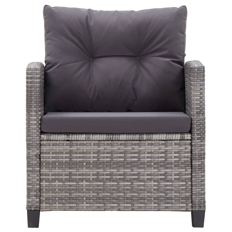 6-delige Loungeset met kussens poly rattan donkergrijs MeubelReus