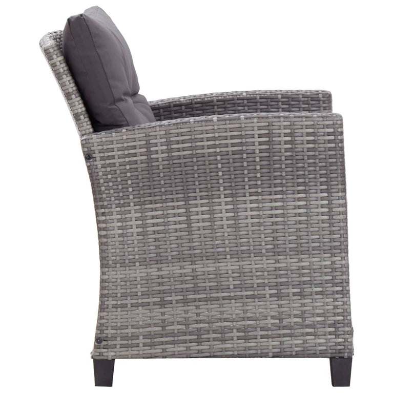 6-delige Loungeset met kussens poly rattan donkergrijs MeubelReus