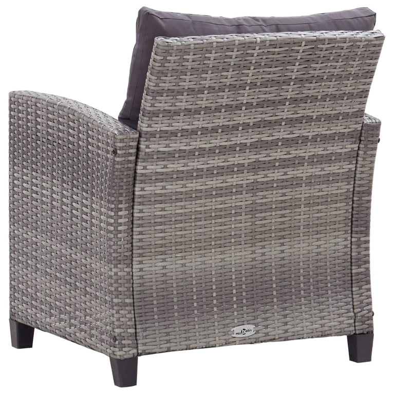 6-delige Loungeset met kussens poly rattan donkergrijs MeubelReus