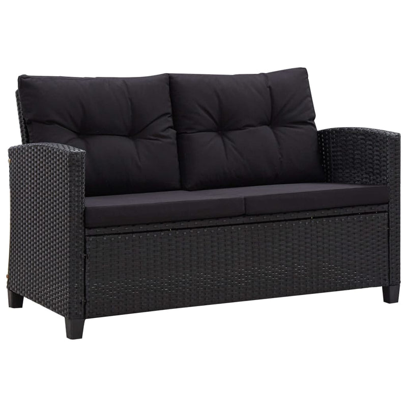 6-delige Loungeset met kussens poly rattan zwart MeubelReus