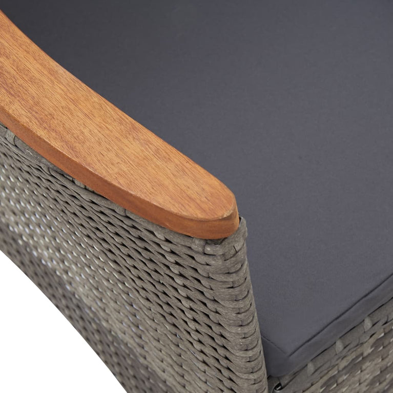 9-delige Tuinset met kussens poly rattan grijs MeubelReus