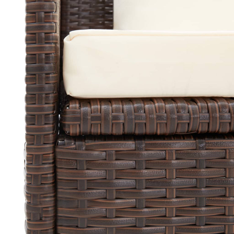 Tuinbed met kussens poly rattan bruin MeubelReus