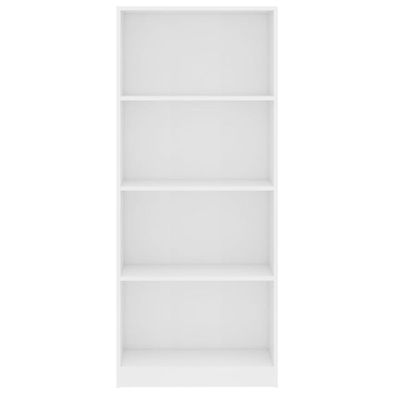 Boekenkast met 4 schappen 60x24x142 cm bewerkt hout wit MeubelReus