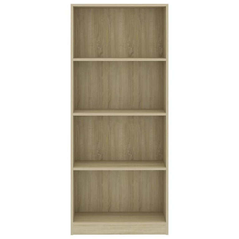 Boekenkast met 4 schappen 60x24x142 cm bewerkt hout sonoma eik MeubelReus