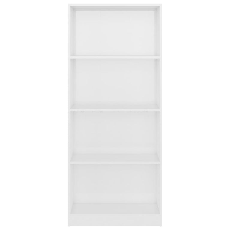 Boekenkast 4 schappen 60x24x142 cm bewerkt hout hoogglans wit MeubelReus