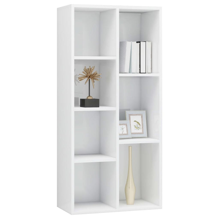 Boekenkast 50x25x106 cm bewerkt hout hoogglans wit MeubelReus