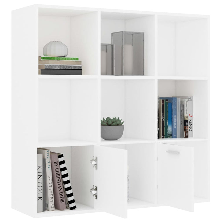 Boekenkast 98x30x98 cm spaanplaat wit