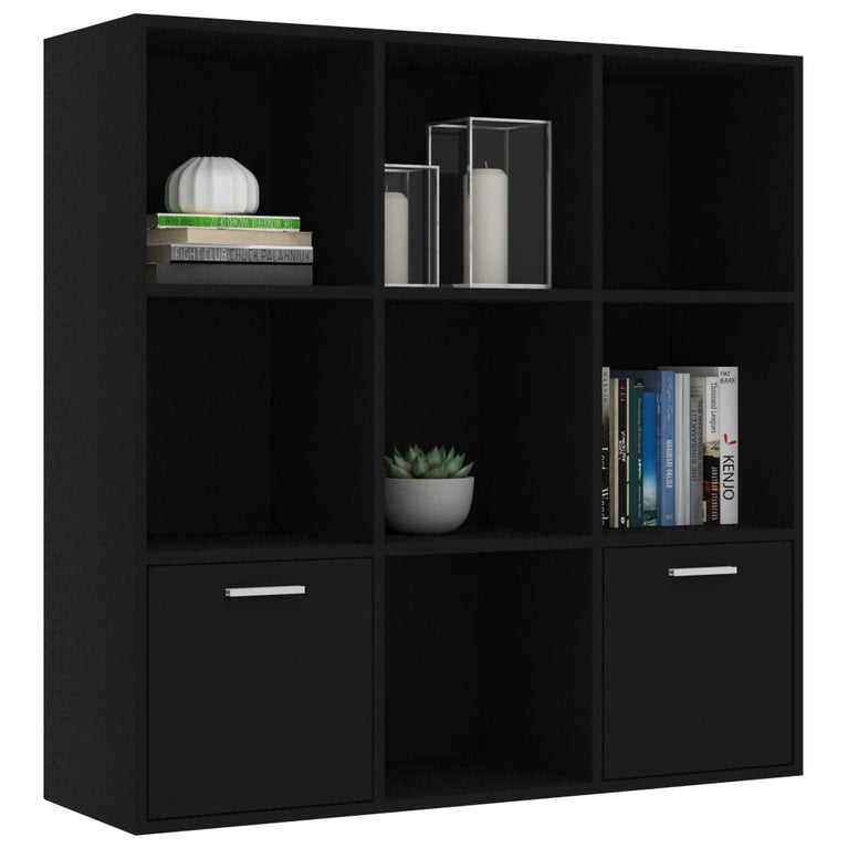 Boekenkast 98x30x98 cm spaanplaat zwart MeubelReus