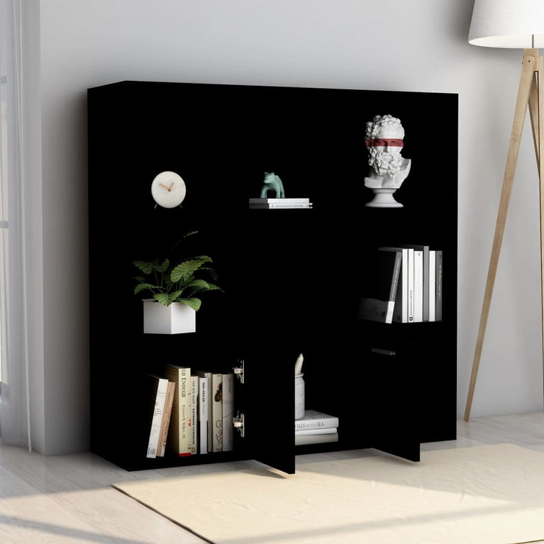 Boekenkast 98x30x98 cm spaanplaat zwart MeubelReus