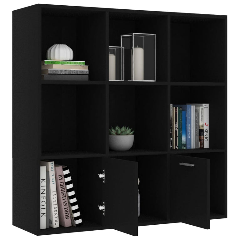 Boekenkast 98x30x98 cm spaanplaat zwart MeubelReus