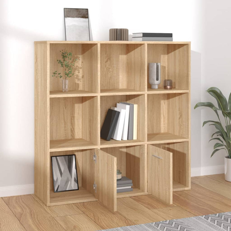 Boekenkast 98x30x98 cm spaanplaat sonoma eikenkleurig