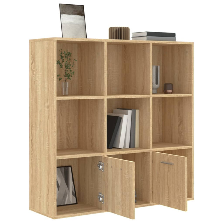 Boekenkast 98x30x98 cm spaanplaat sonoma eikenkleurig