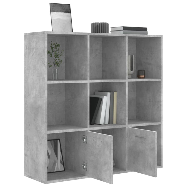Boekenkast 98x30x98 cm spaanplaat betongrijs MeubelReus