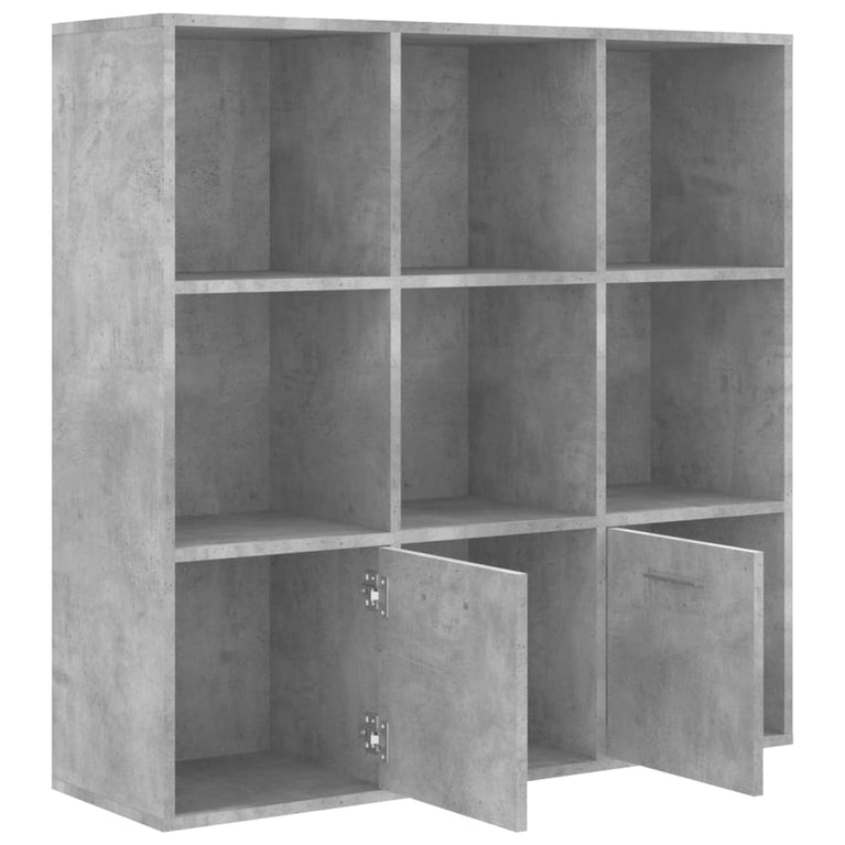 Boekenkast 98x30x98 cm spaanplaat betongrijs MeubelReus