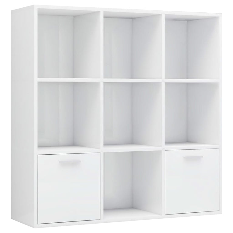 Boekenkast 98x30x98 cm spaanplaat hoogglans wit MeubelReus