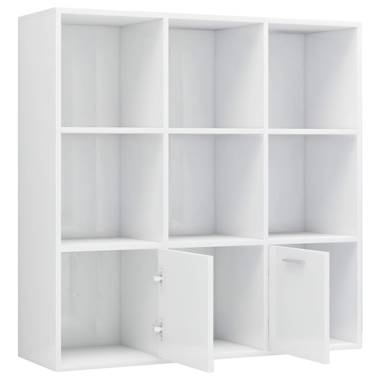 Boekenkast 98x30x98 cm spaanplaat hoogglans wit MeubelReus