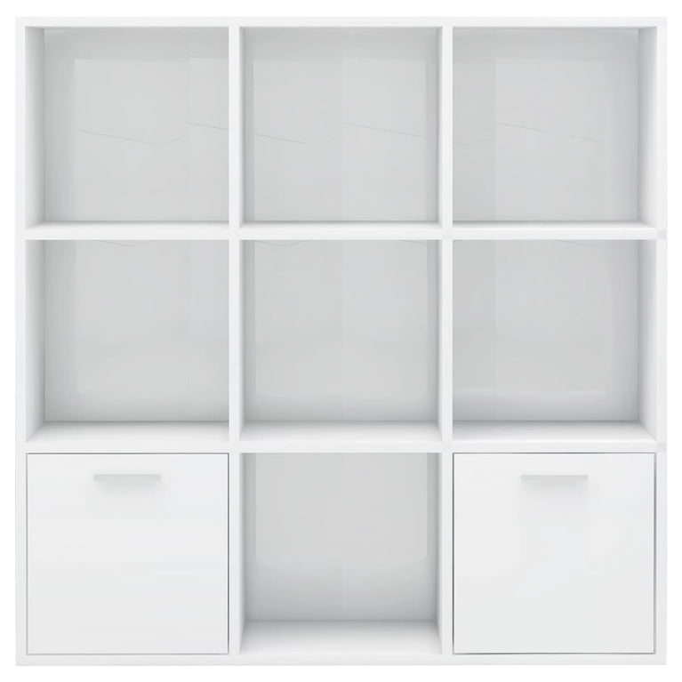 Boekenkast 98x30x98 cm spaanplaat hoogglans wit MeubelReus
