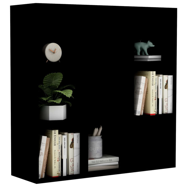 Boekenkast 98x30x98 cm spaanplaat zwart MeubelReus