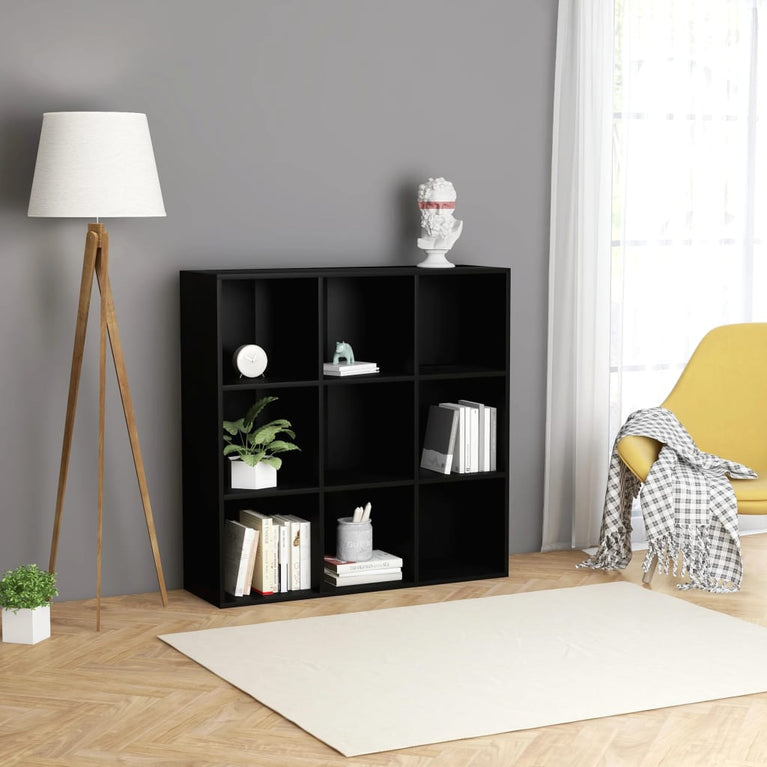 Boekenkast 98x30x98 cm spaanplaat zwart MeubelReus