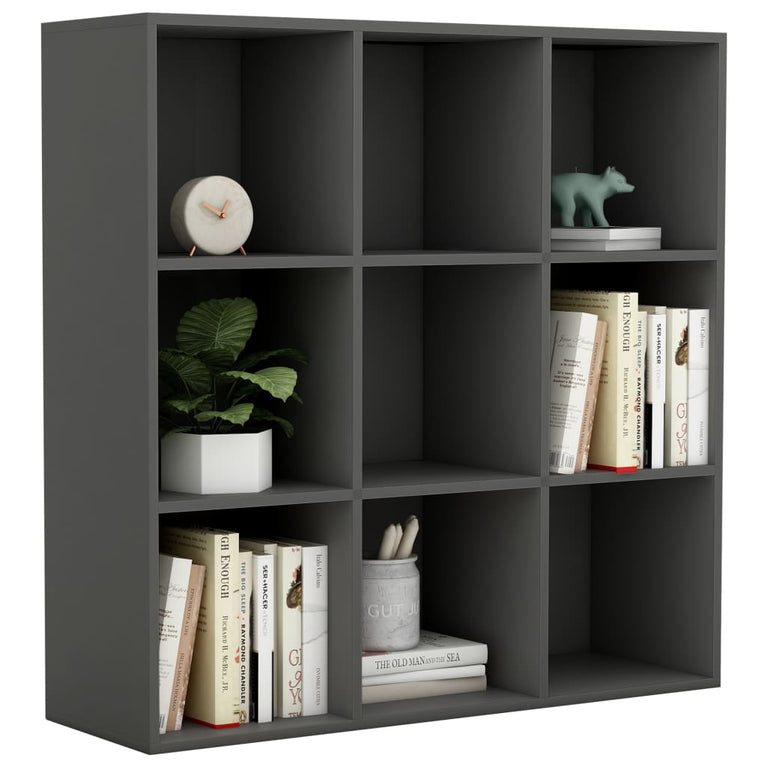 Boekenkast 98x30x98 cm spaanplaat grijs