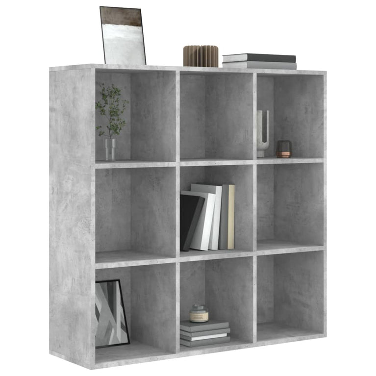 Boekenkast 98x30x98 cm spaanplaat betongrijs MeubelReus