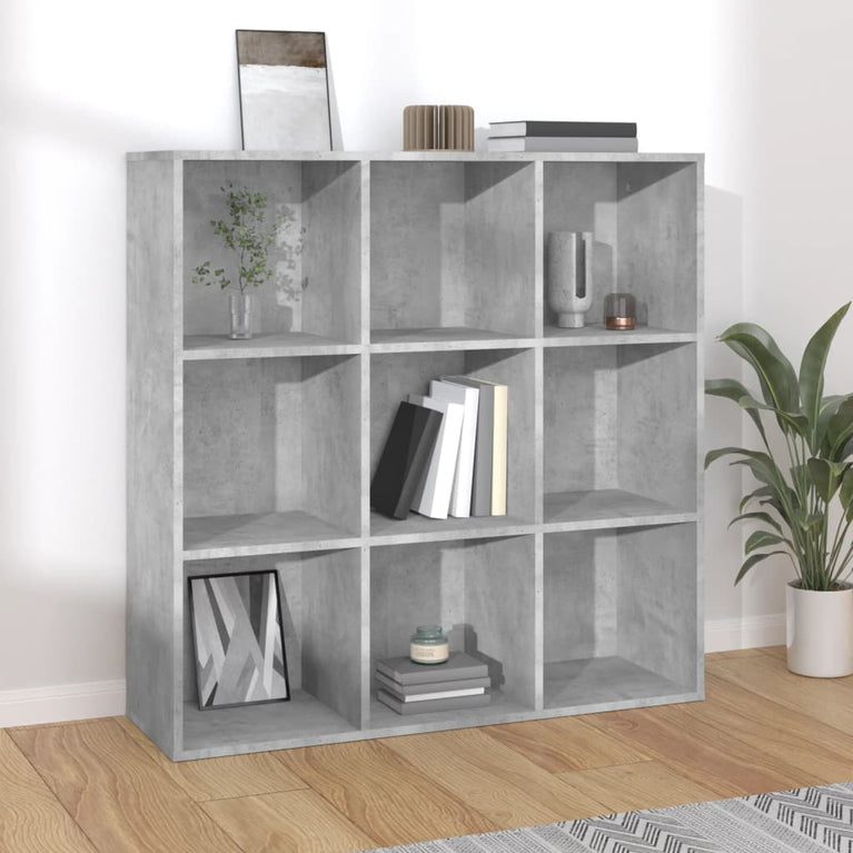 Boekenkast 98x30x98 cm spaanplaat betongrijs MeubelReus