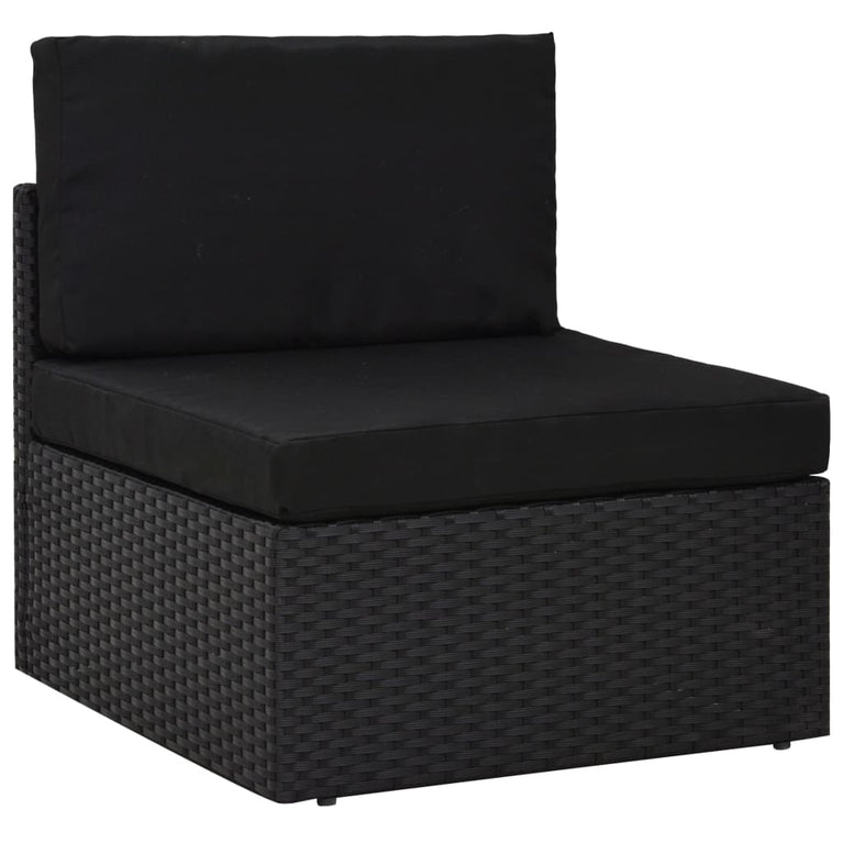 2-delige Loungeset poly rattan zwart MeubelReus