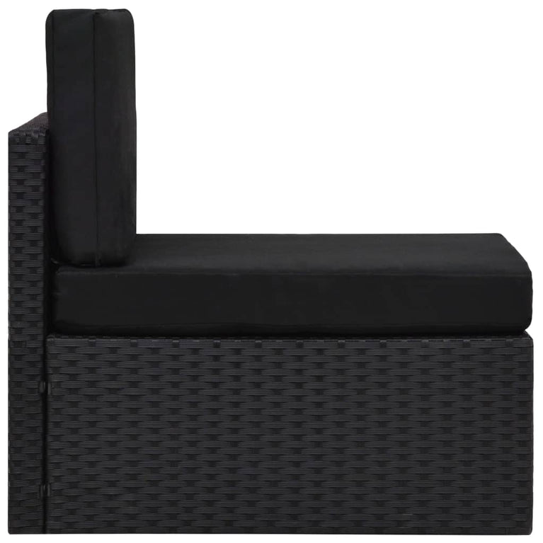 2-delige Loungeset poly rattan zwart MeubelReus