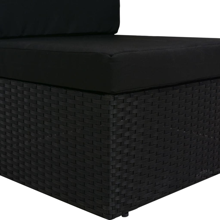 3-delige Loungeset poly rattan zwart MeubelReus