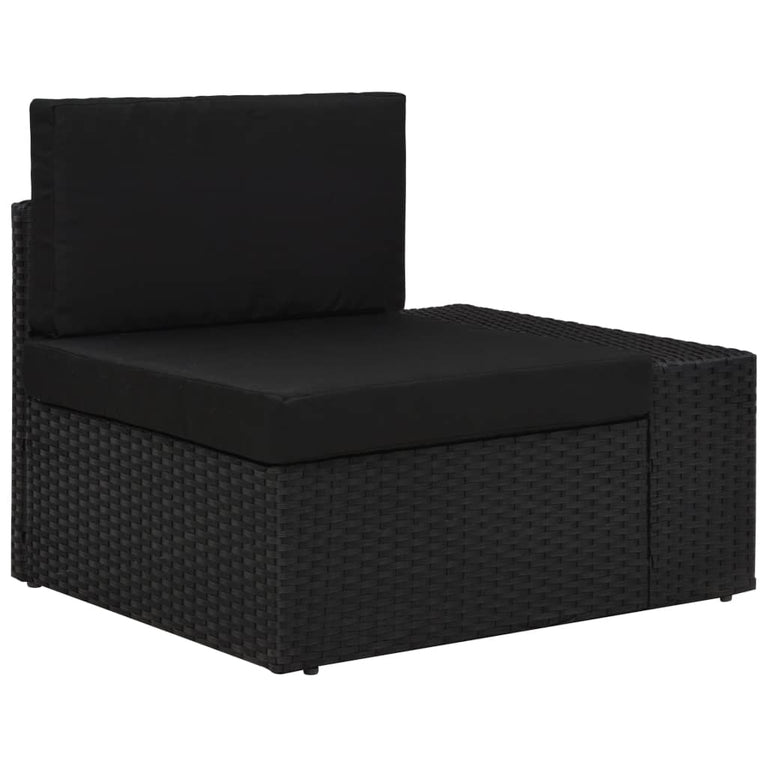 3-delige Loungeset poly rattan zwart MeubelReus