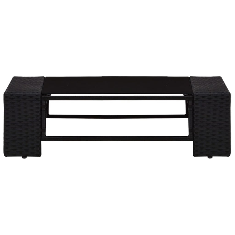 3-delige Loungeset poly rattan zwart MeubelReus