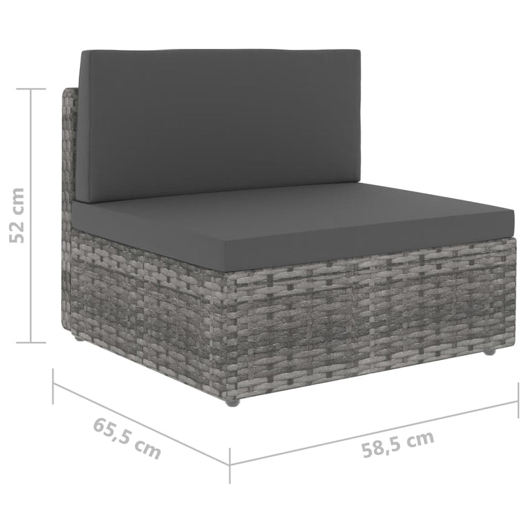 2-delige Loungeset poly rattan grijs MeubelReus
