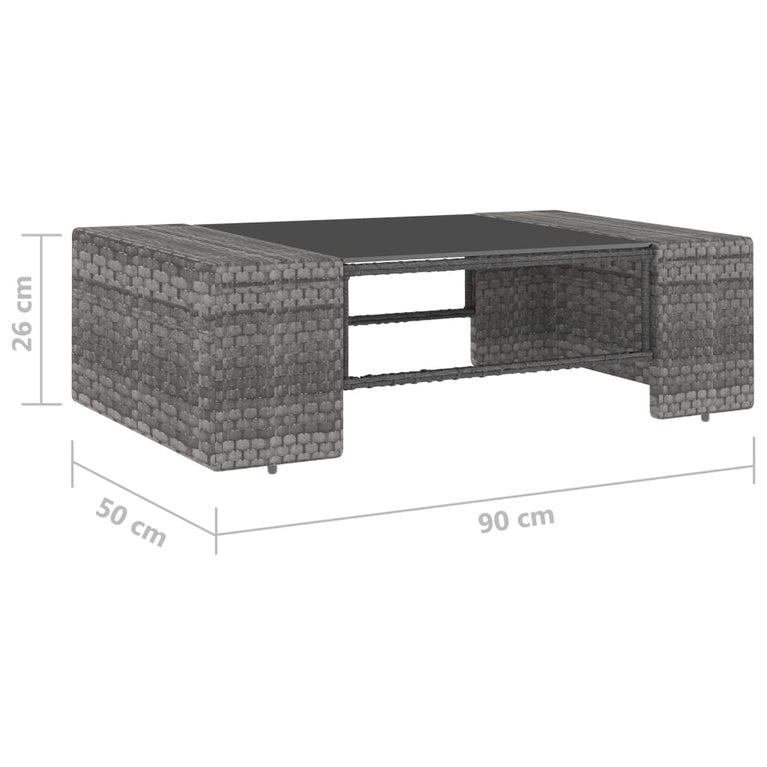 2-delige Loungeset poly rattan grijs MeubelReus