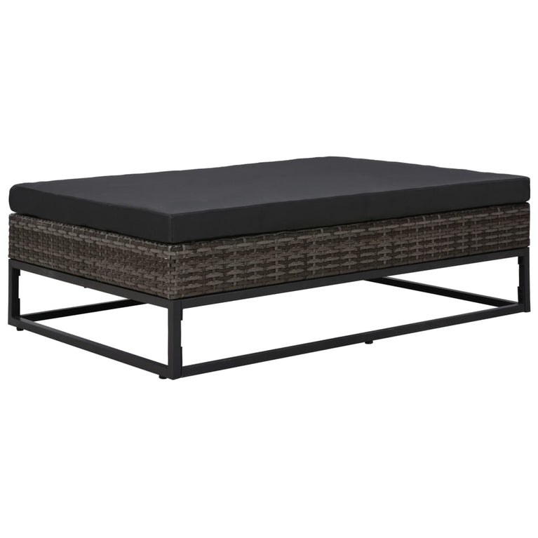 5-delige Loungeset met kussens poly rattan grijs MeubelReus