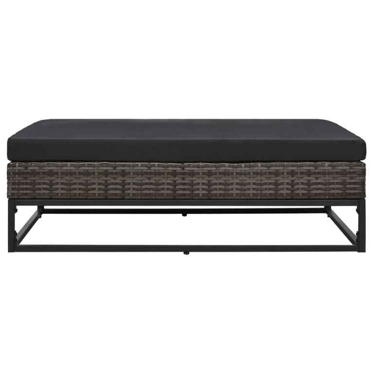 5-delige Loungeset met kussens poly rattan grijs MeubelReus