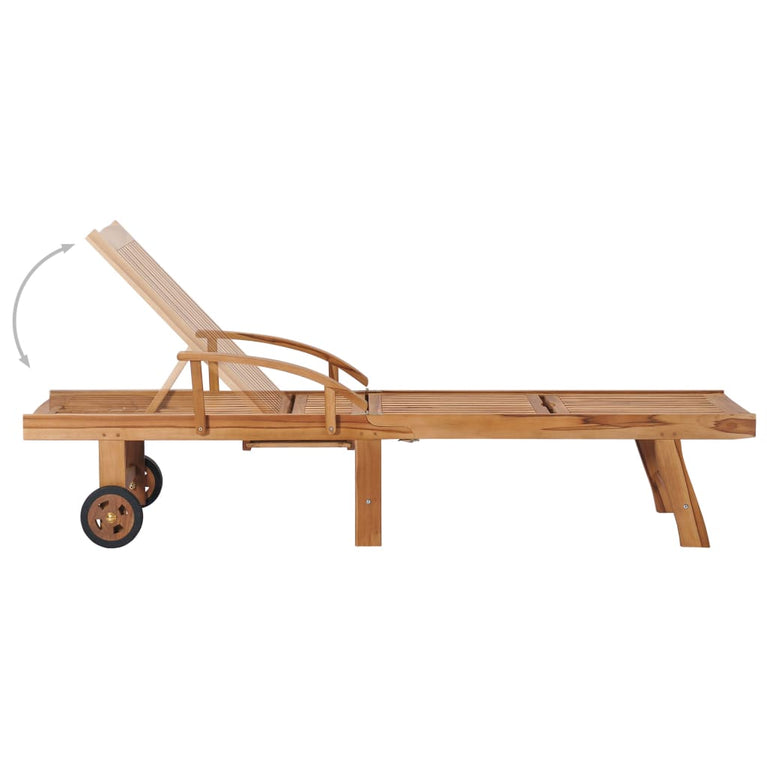Ligbedden 2 st met tafel massief teakhout MeubelReus