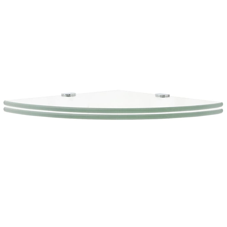 Hoekschappen 2 st met chromen dragers 35x35 cm glas transparant MeubelReus